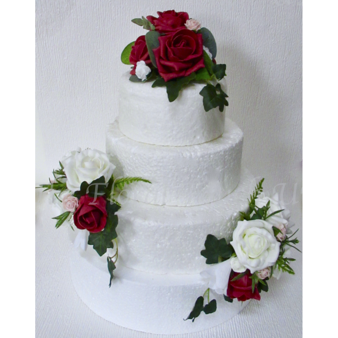 Ruby Red & Ivory Cake Topper